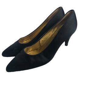 Fendi vintage black suede heels 36.5 (US 6.5 )